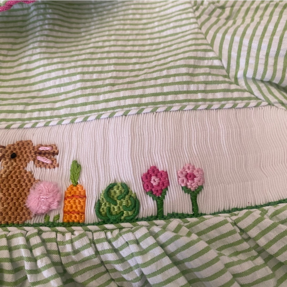 Vive la Fete smocked Bunny with Peter Pan Collar Formal Dress - Picture 3 of 7